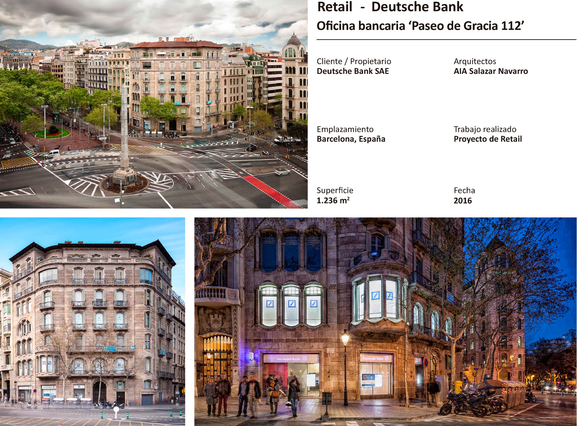 Oficina bancaria Deutsche Bank ‘Paseo de Gracia 112’ en Barcelona AIA