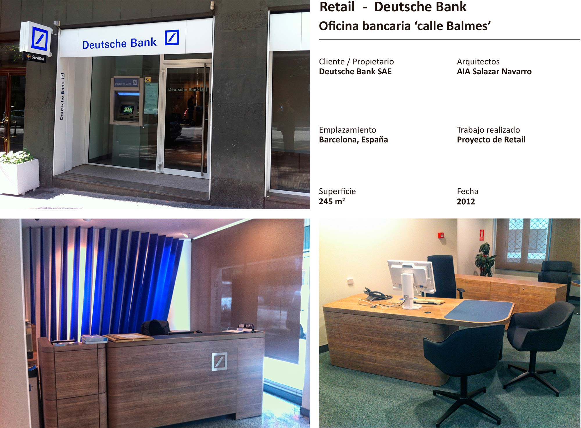 Oficina bancaria Deutsche Bank ‘calle Balmes’ en Barcelona AIA